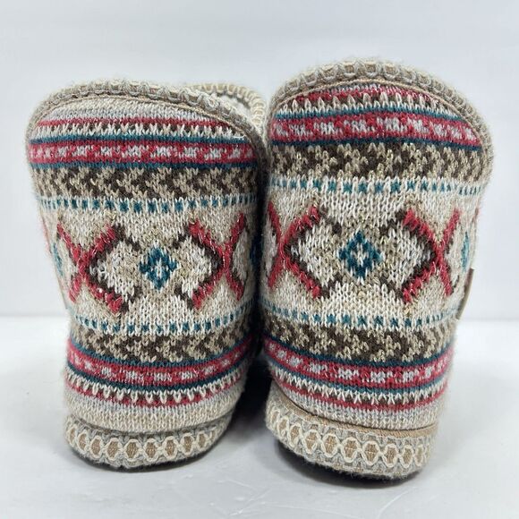 Muklucks A La Mode Slippers Shoes Beige Size Medium 7-8 Women's Knit Aztec - Picture 3 of 11